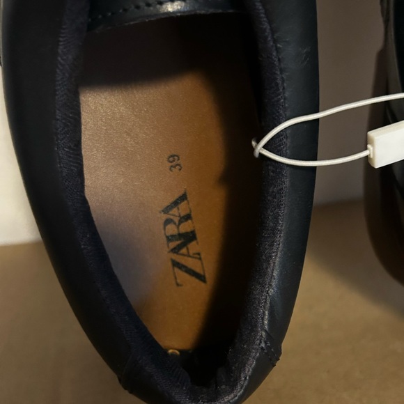 ZARA BOYS Leather Dress Shoes Navy Size 6 NWT - Picture 4 of 5
